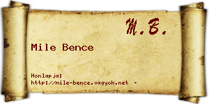 Mile Bence névjegykártya